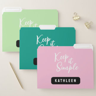 Personalized Name Modern Elegant File Folder
