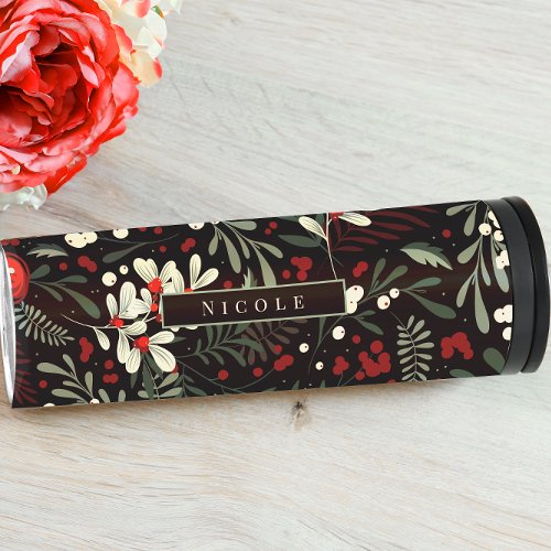 Personalized Name Modern Floral Thermal Tumbler