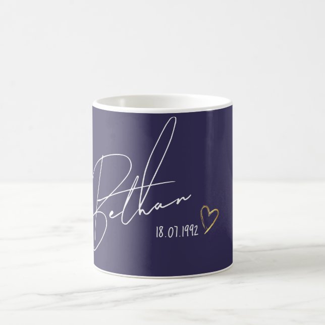  Personalized Name Modern Gift Coffee Mug (Center)