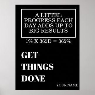 PERSONALIZED NAME MODERN MINIMAL GET THINGS DONE POSTER