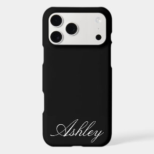Personalized Name Modern Minimal Monogram Black  iPhone 17 Pro Max Case