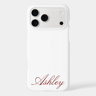 Personalized Name Modern Minimal Monogram White iPhone 17 Pro Max Case