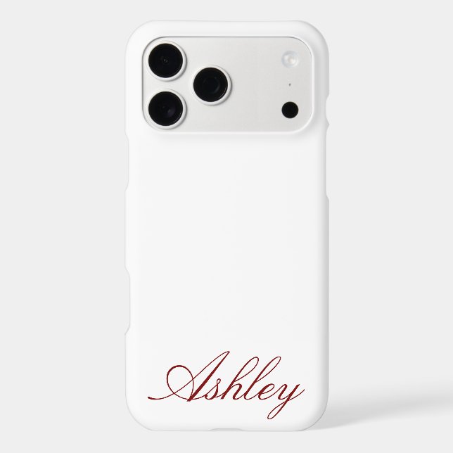 Personalized Name Modern Minimal Monogram White  iPhone Case (Back)