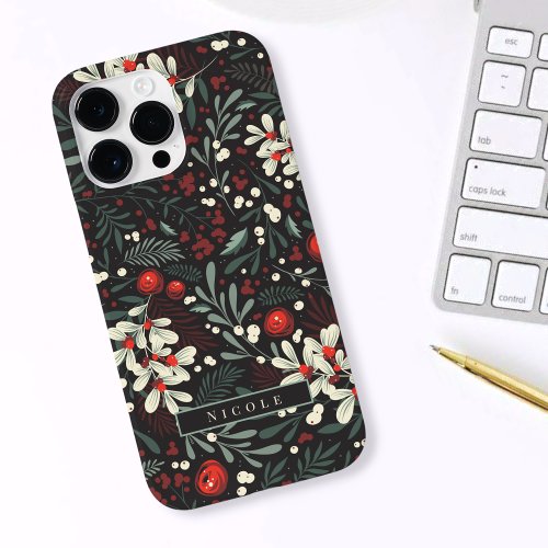 Personalized Name Modern Moody Floral Botanical Case_Mate iPhone 14 Pro Max Case