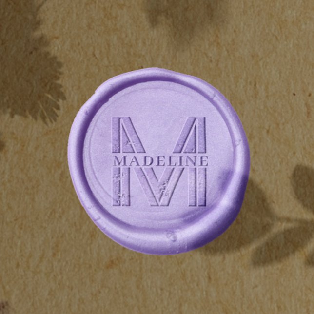 Personalized Name Modern Retro Business Monogram Wax Seal Stamp (Creator Uploaded)