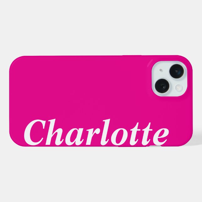 Personalized Name Modern Stylish Minimal Black  iPhone Case (Back Horizontal)