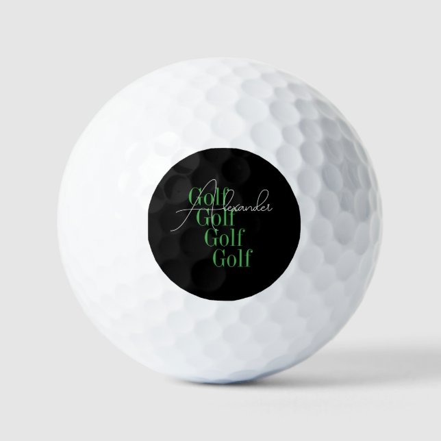 Personalized Name Modern Typography Golf Balls (Front)