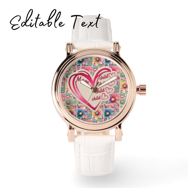 Personalized Name Mom Kids Floral All Over Print Watch (Creator Uploaded)