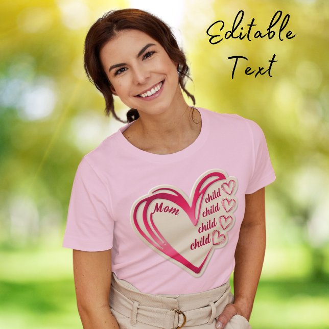 Personalized Name Mom Kids Heart T-Shirt (Creator Uploaded)