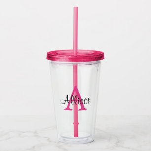 Personalized Name Monogram Acrylic Tumbler