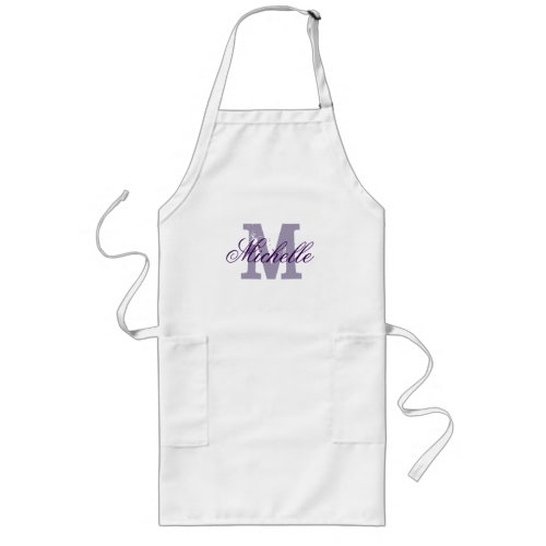 Personalized name monogram apron  Lavender purple