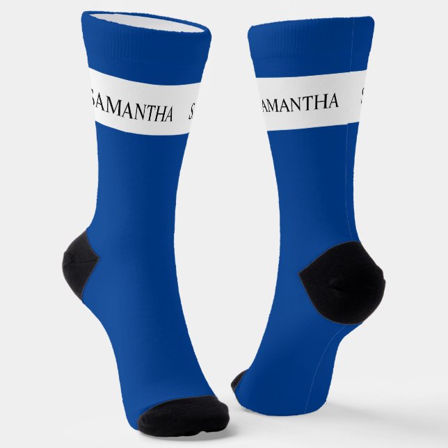 Personalized Name Monogram Basic Minimalistic Socks (Angled)