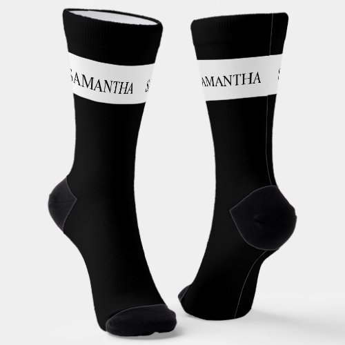 Personalized Name Monogram Basic Minimalistic Socks