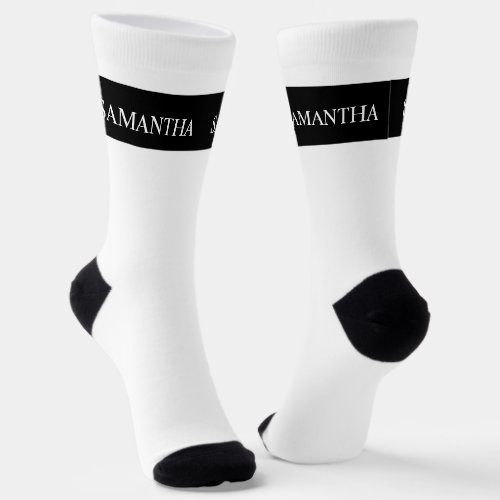 Personalized Name Monogram Basic Minimalistic   Socks