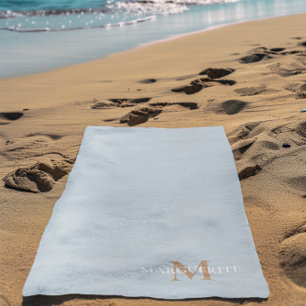 Personalized Name Monogram Beach Towel