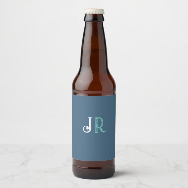 Personalized Name Monogram Beer Bottle Label (Front)
