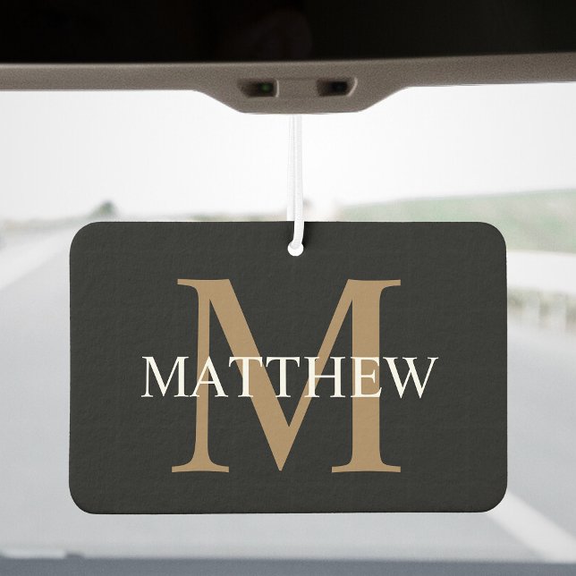 Personalized Name Monogram Black Air Freshener (Creator Uploaded)