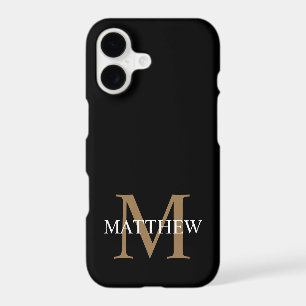 Personalized Name Monogram Black iPhone 17 Case
