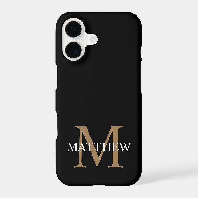 Personalized Name Monogram Black Case-Mate iPhone Case (Back)