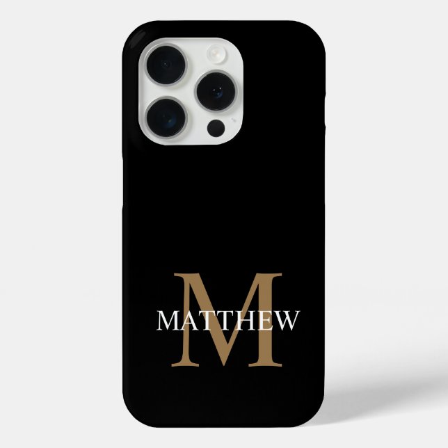 Personalized Name Monogram Black Case-Mate iPhone Case (Back)