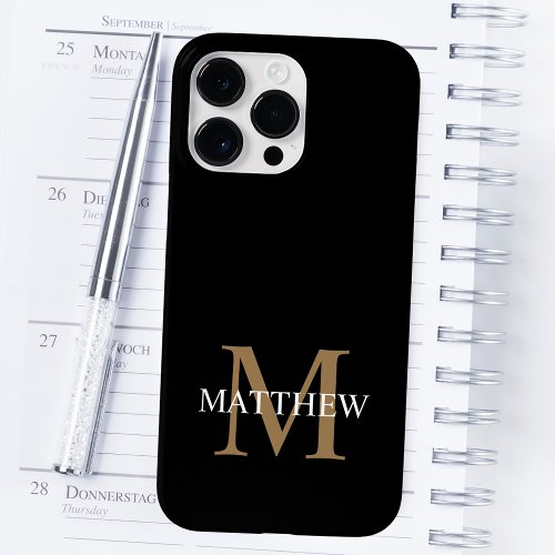 Personalized Name Monogram Black Case_Mate iPhone 14 Pro Max Case