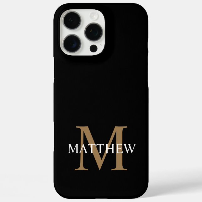 Personalized Name Monogram Black Case-Mate iPhone Case (Back)