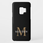 Personalized Name Monogram Black Case-Mate Samsung Galaxy S9 Case<br><div class="desc">Create your own personalized black round phone case with your custom name and monogram.</div>