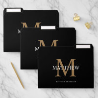 Personalized Name Monogram Black