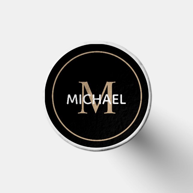 Personalized Name Monogram Black GOLD  Golf Tees (Top)