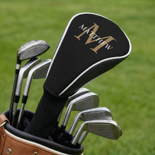 Personalized Name Monogram Black Golf Head Cover