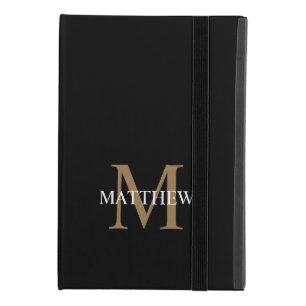 Personalized Name Monogram Black iPad Mini 4 Case