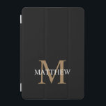 Personalized Name Monogram Black iPad Mini Cover<br><div class="desc">Create your own personalized black round ipad case with your custom name and monogram.</div>