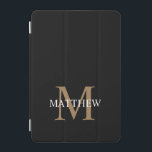 Personalized Name Monogram Black iPad Mini Cover<br><div class="desc">Create your own personalized black round ipad case with your custom name and monogram.</div>
