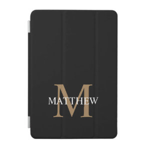 Personalized Name Monogram Black iPad Mini Cover