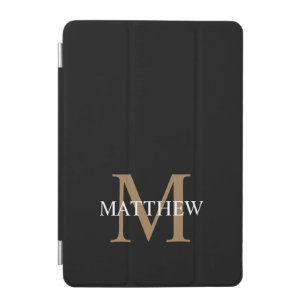 Personalized Name Monogram Black iPad Mini Cover