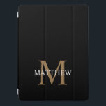 Personalized Name Monogram Black iPad Pro Cover<br><div class="desc">Create your own personalized black round ipad case with your custom name and monogram.</div>