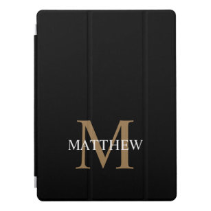 Personalized Name Monogram Black iPad Pro Cover