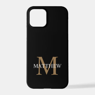 Personalized Name Monogram Black iPhone 12 Pro Case