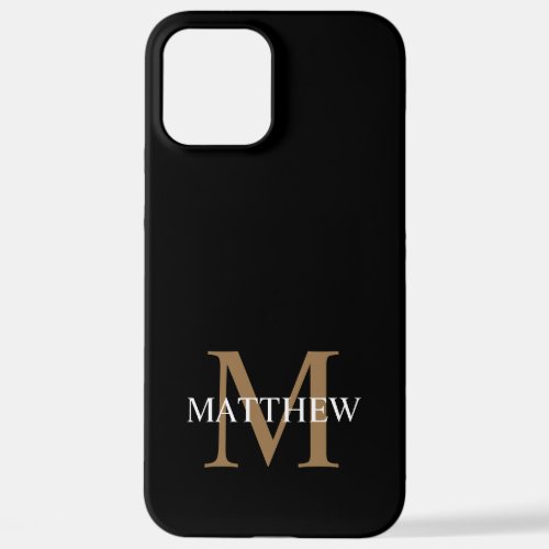 Personalized Name Monogram Black iPhone 12 Pro Max Case