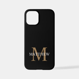 Personalized Name Monogram Black iPhone 12 Mini Case