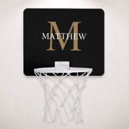 Personalized Name Monogram Black Mini Basketball Hoop at Zazzle