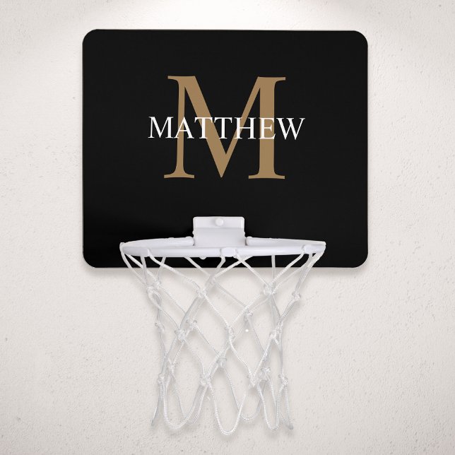 Personalized Name Monogram Black Mini Basketball Hoop (Creator Uploaded)