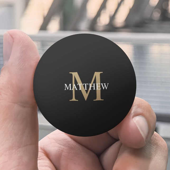 Personalized Name Monogram Black Ping Pong Ball (Creator Uploaded)
