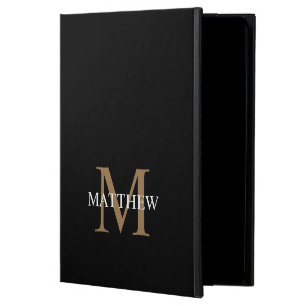 Personalized Name Monogram Black Powis iPad Air 2 Case