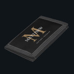 Personalized Name Monogram Black Trifold Wallet<br><div class="desc">Create your own personalized black round trifold wallet with your custom name and monogram.</div>