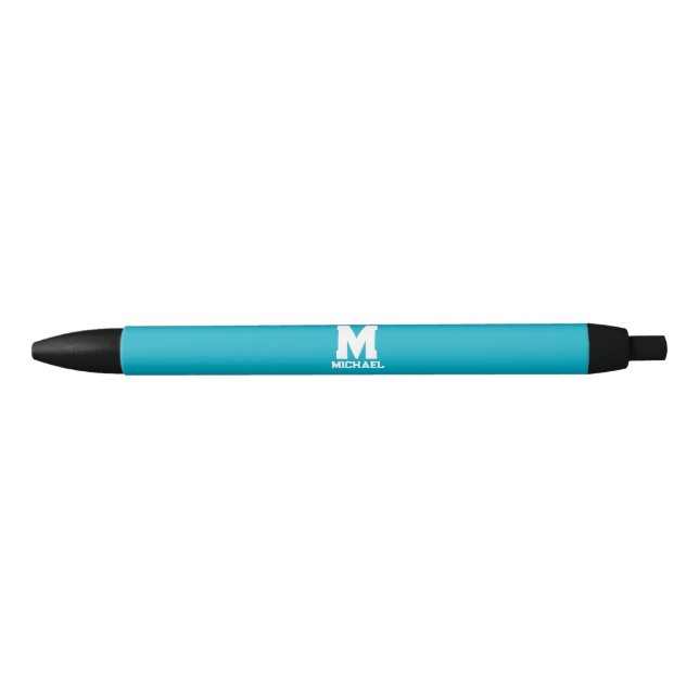 Personalized Name Monogram Blue Logo Pen (Front)