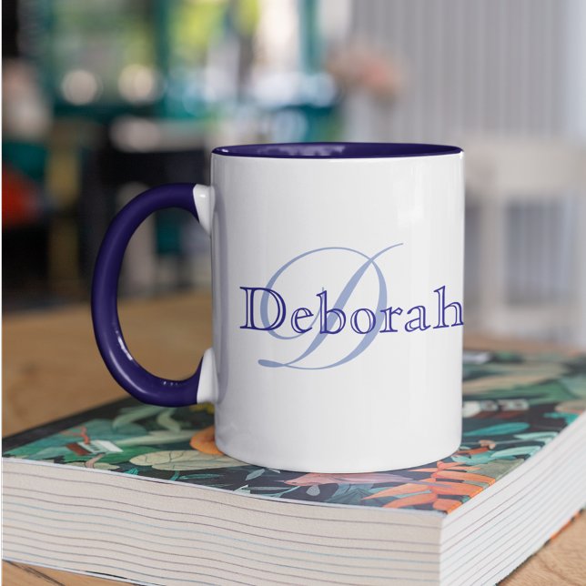Personalized Name / Monogram Blue Mug (Creator Uploaded)