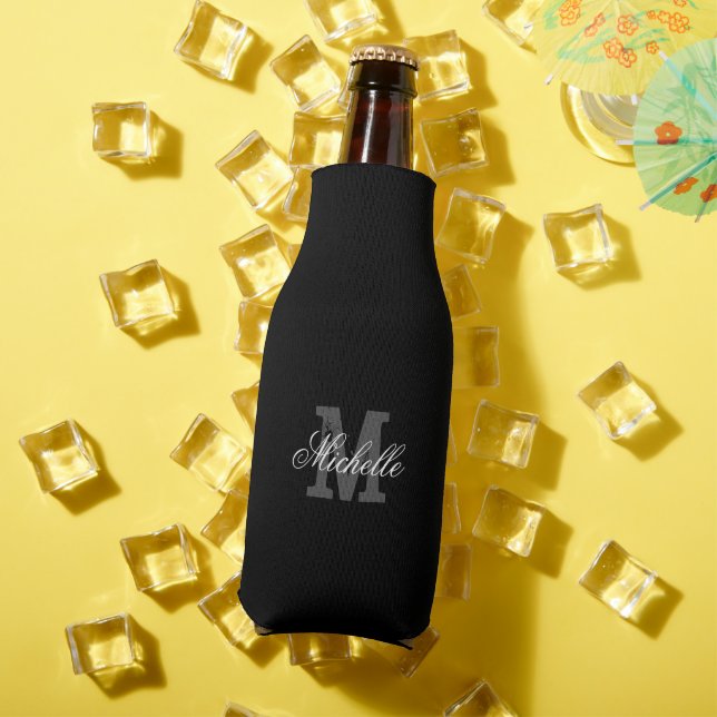 Personalized name monogram bottle cooler (In Situ Summer)