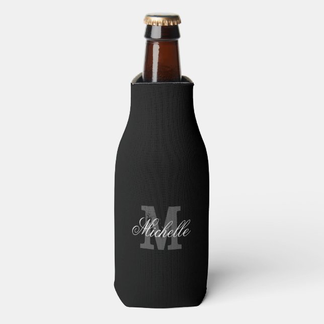 Personalized name monogram bottle cooler (Bottle Front)