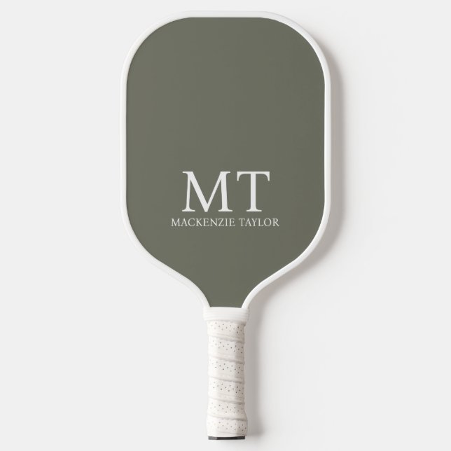 Personalized Name Monogram Checked Patterned Pickleball Paddle (Front)